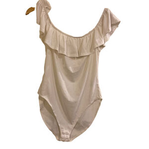 Ten-sixty-Sherman white off shoulder ruffle bodysuit XL